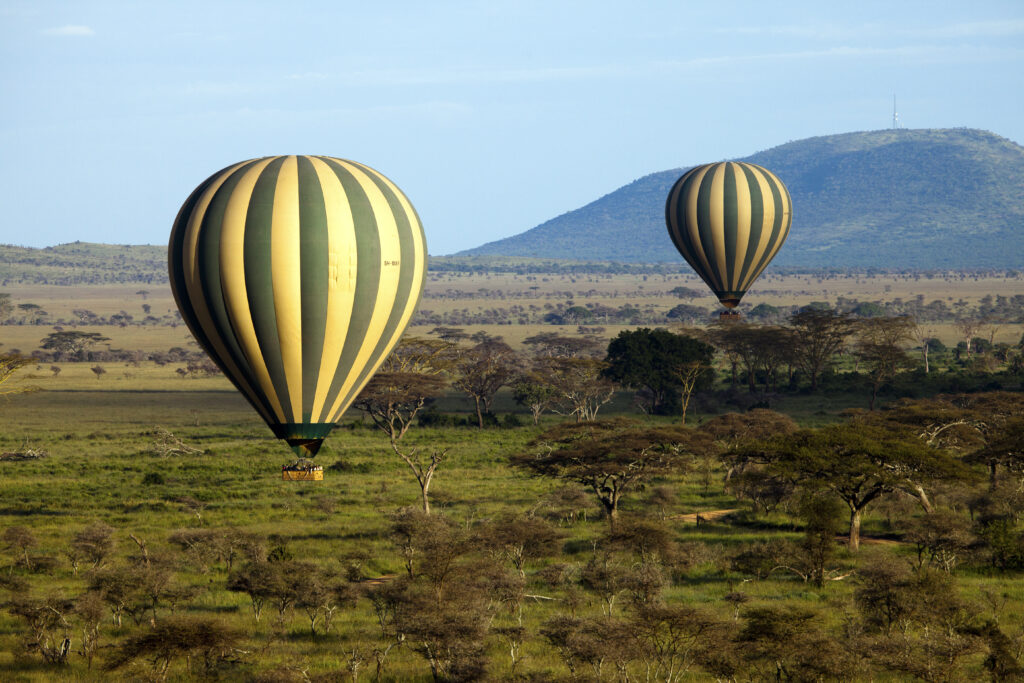 Serengeti balloon safari at sunrise